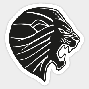 Black Lion Head Sticker